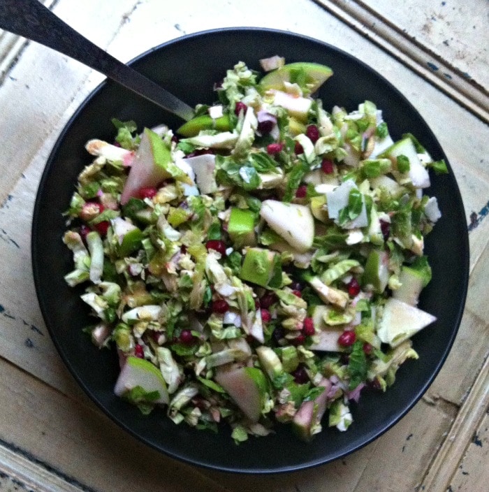 Shaved Brussels Sprout Salad With Apple and Pomegranate