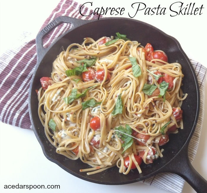 30 Minute Caprese Pasta Skillet