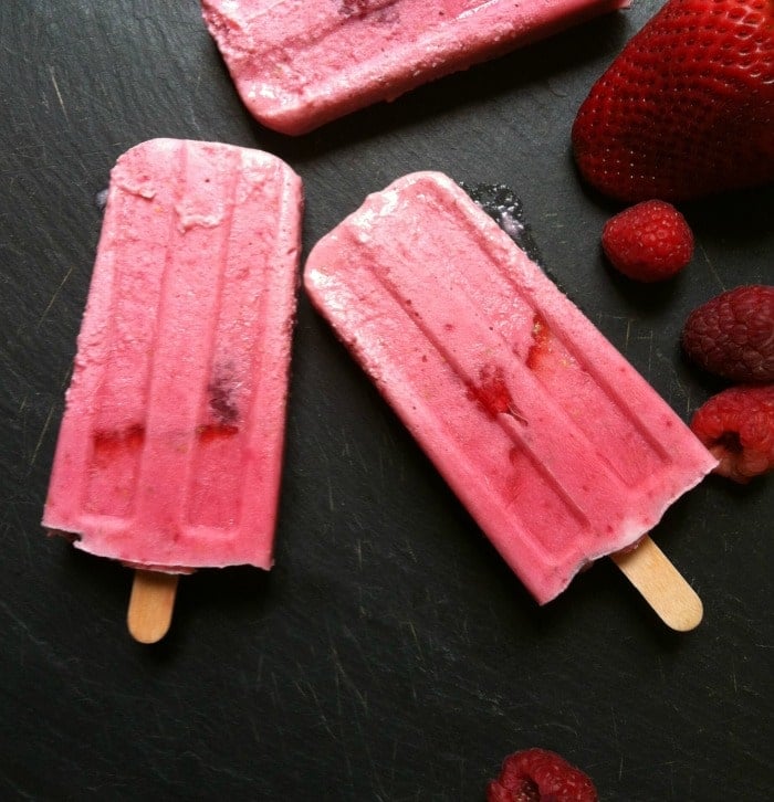 Strawberry Raspberry Cream Pops