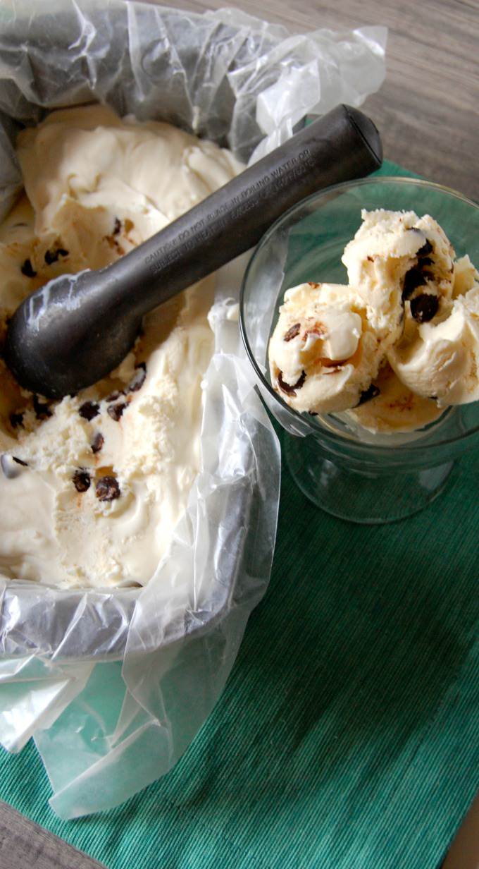 No Churn Peppermint Chip Ice Cream