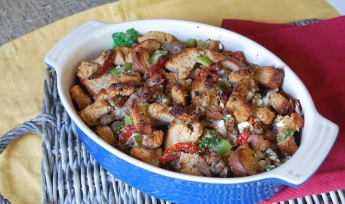 Sausage Goat Cheese and Sun-dried Tomato Tuscan Stuffing