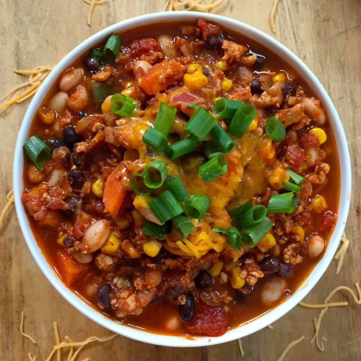 White and Black Bean Turkey Chili