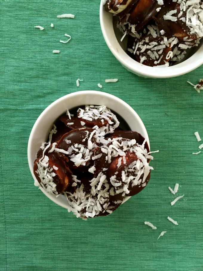 Frozen Chocolate Coconut Banana Bites