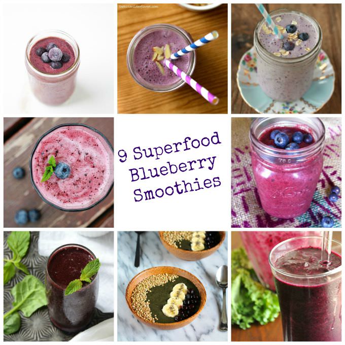 9 Superfood Blueberry Smoothies {Superfood Saturday}