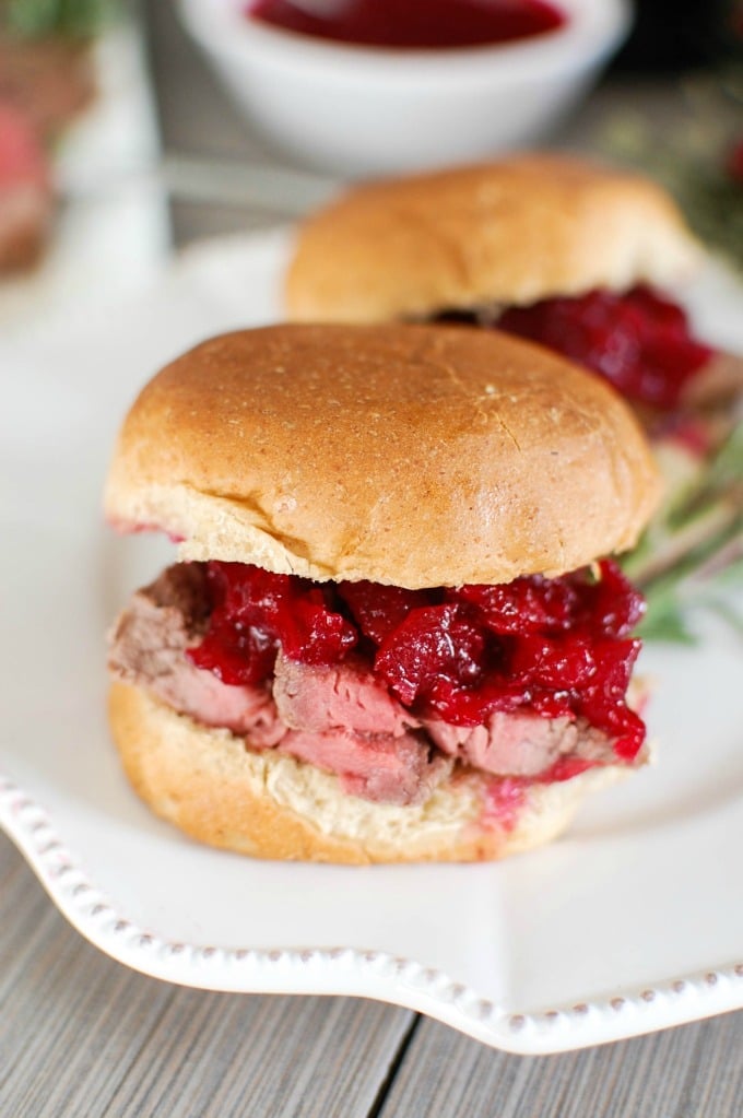 Beef Tenderloin Sliders with Cranberry Orange Relish