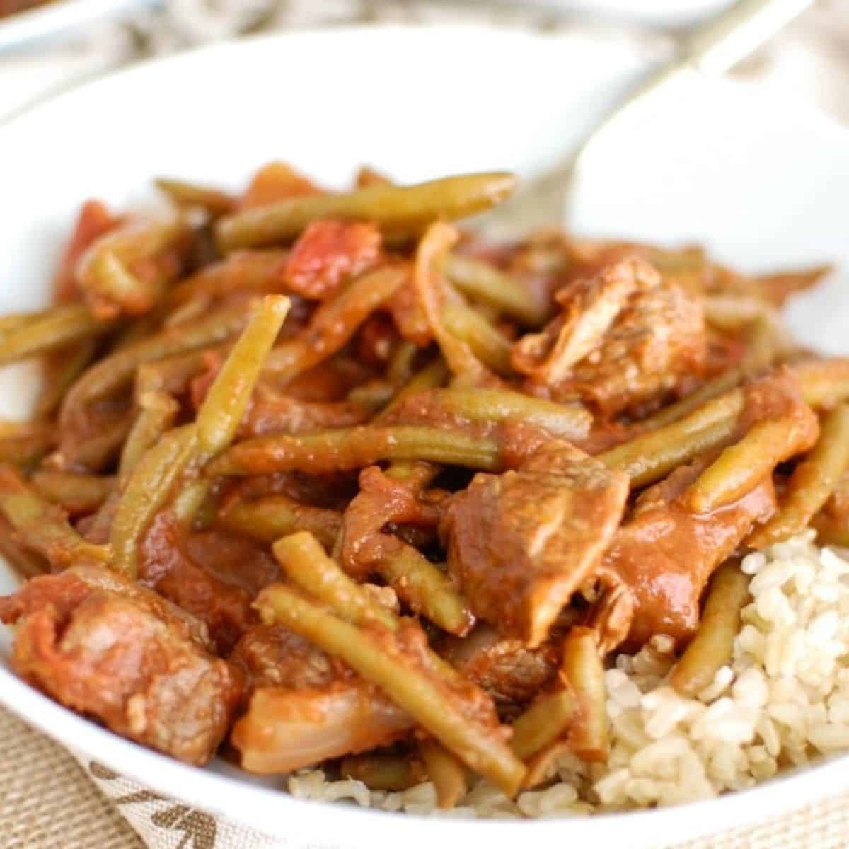 Lebanese Beef and Green Beans