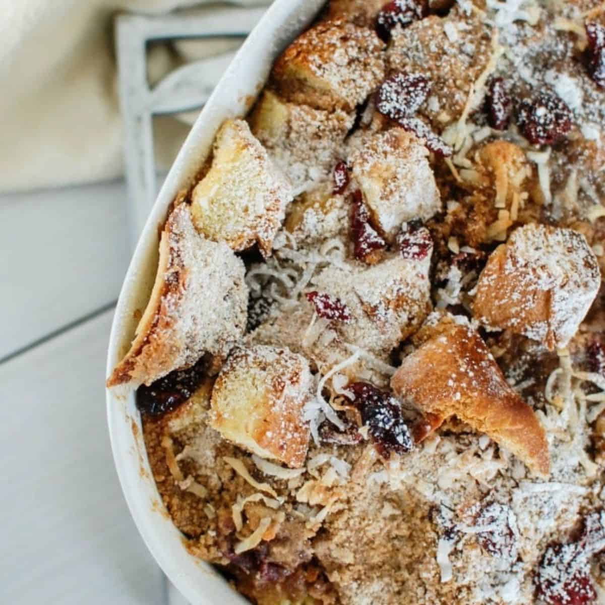 Overnight Coconut Cranberry French Toast Bake
