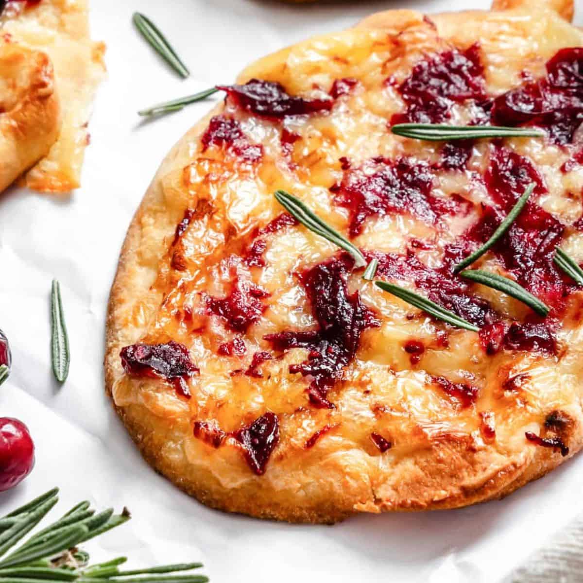Warm Brie Cranberry Naan