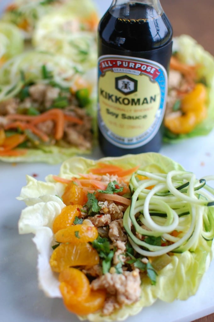 Asian Chicken Zoodle Lettuce Wraps