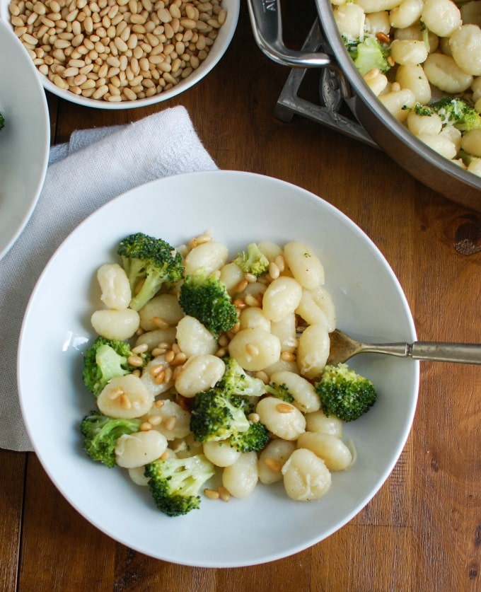 Browned Butter Gnocchi with Broccoli and Pine Nuts