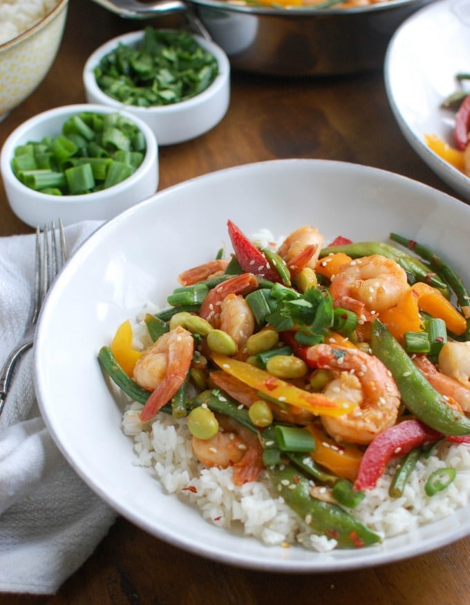 Asian Shrimp Edamame Stir-Fry
