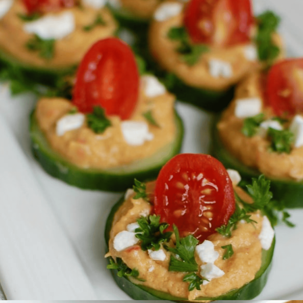Cucumber Hummus Bites