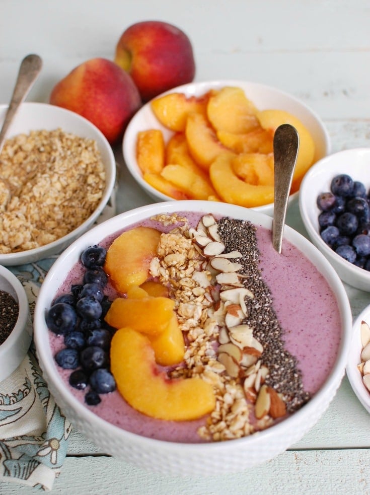 Peach Blueberry Smoothie Bowl