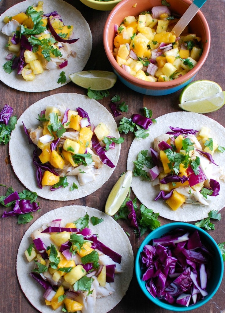 Grilled Fish Tacos with Tropical Salsa