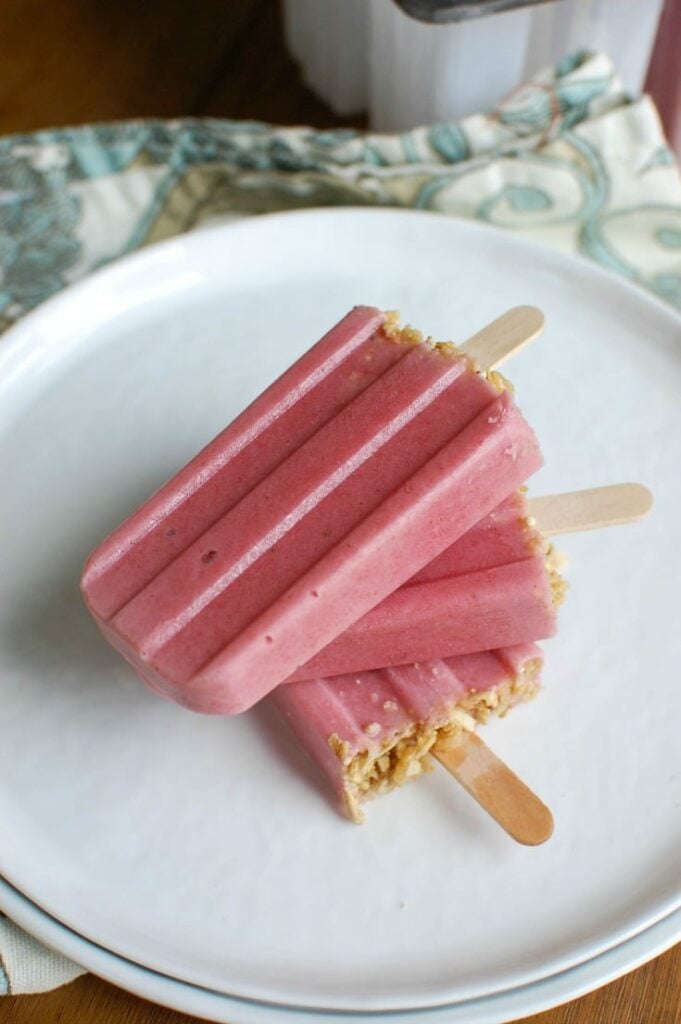 Strawberry Banana Yogurt Popsicles