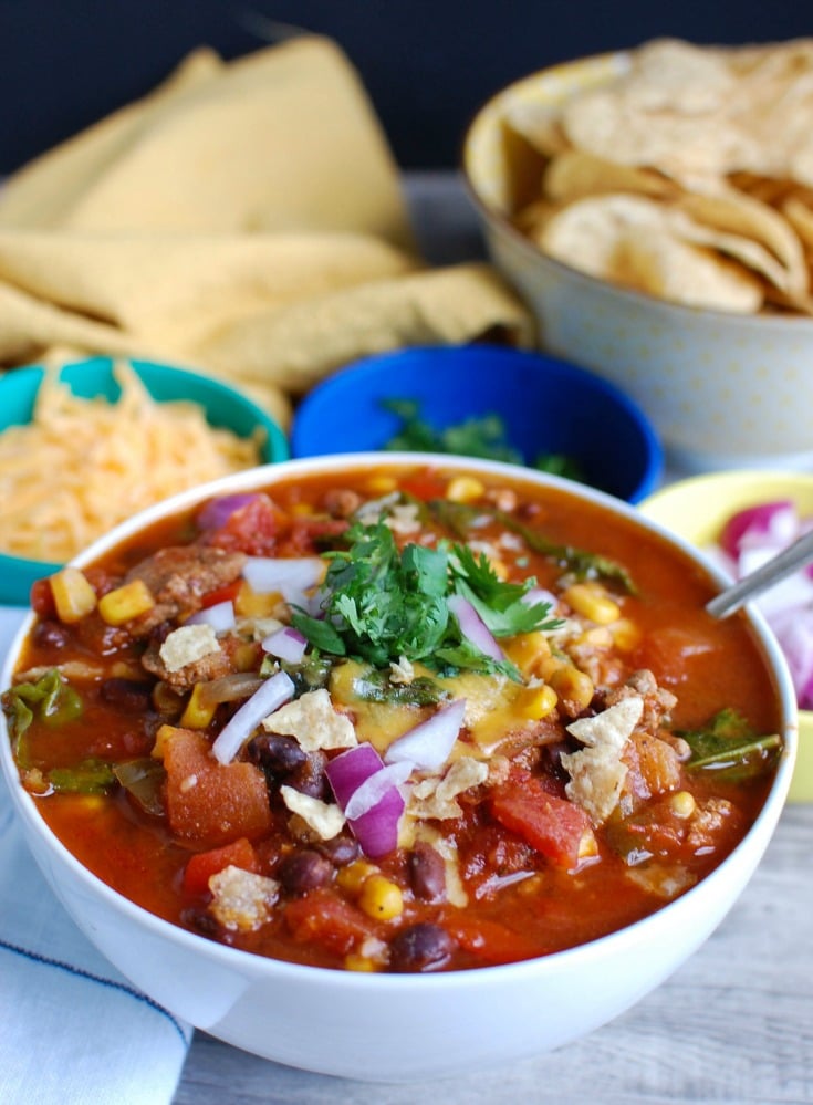 Slow Cooker Turkey Kale Chili