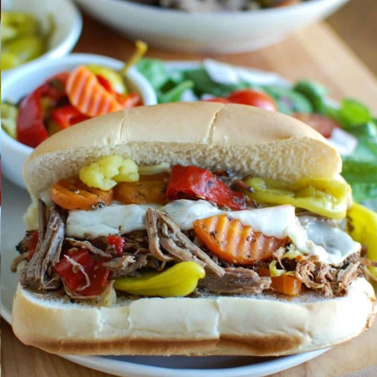 Slow Cooker Italian Beef Sandwiches
