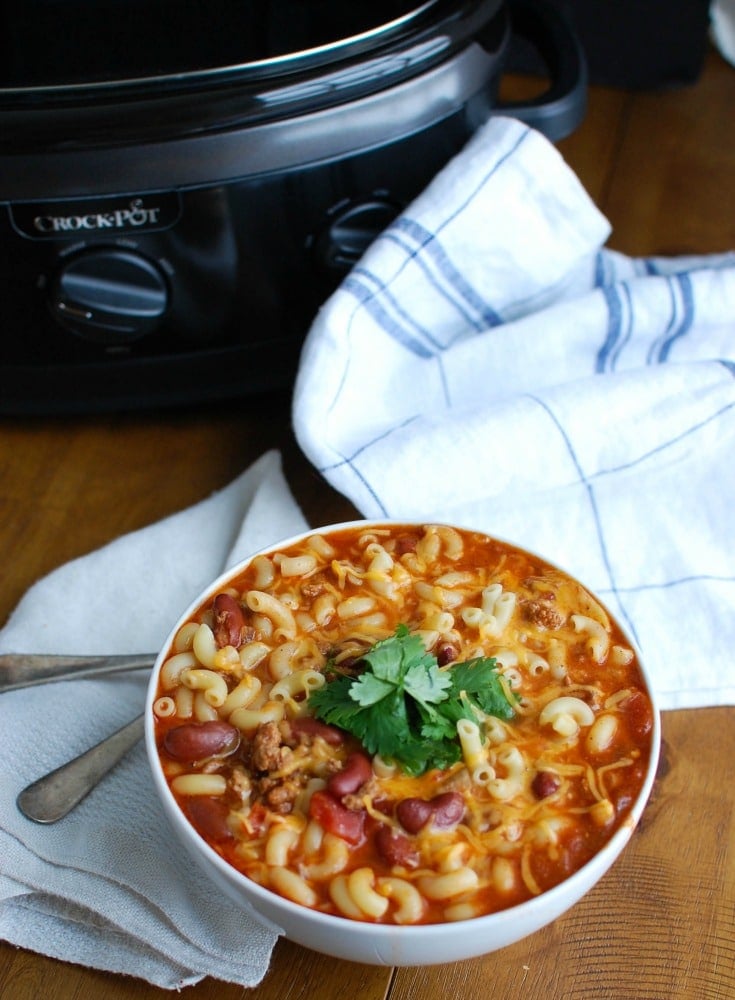 Crock-Pot® Turkey Chili Mac and Cheese