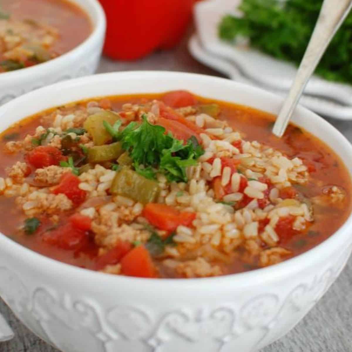 Slow Cooker Stuffed Pepper Soup