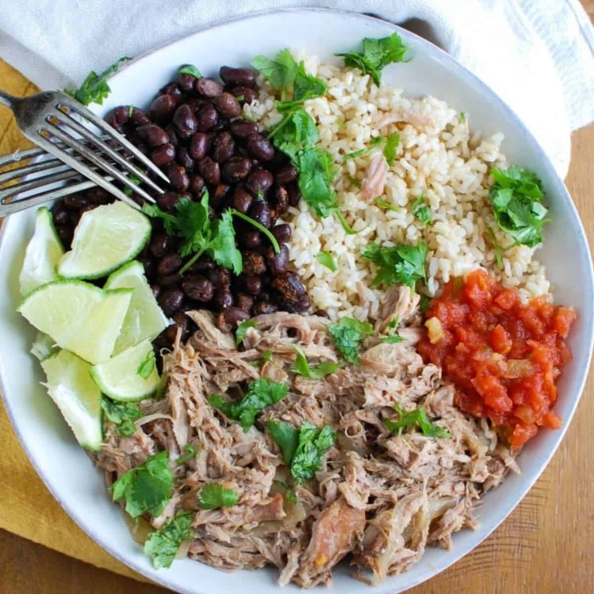 Slow Cooker Cuban Pork Rice Bowls