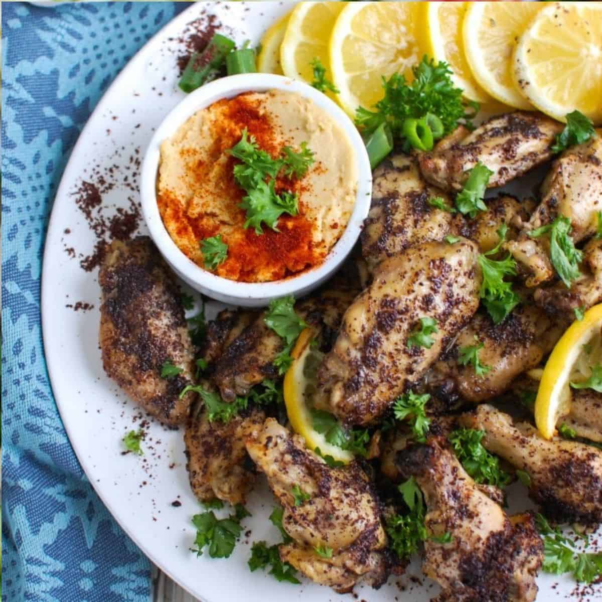 Sumac Lemon Baked Chicken Wings
