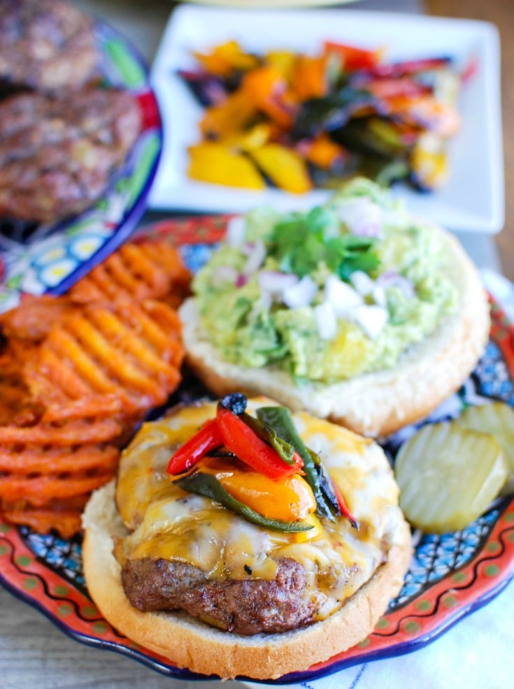Southwestern Hamburger with Sweet Guacamole