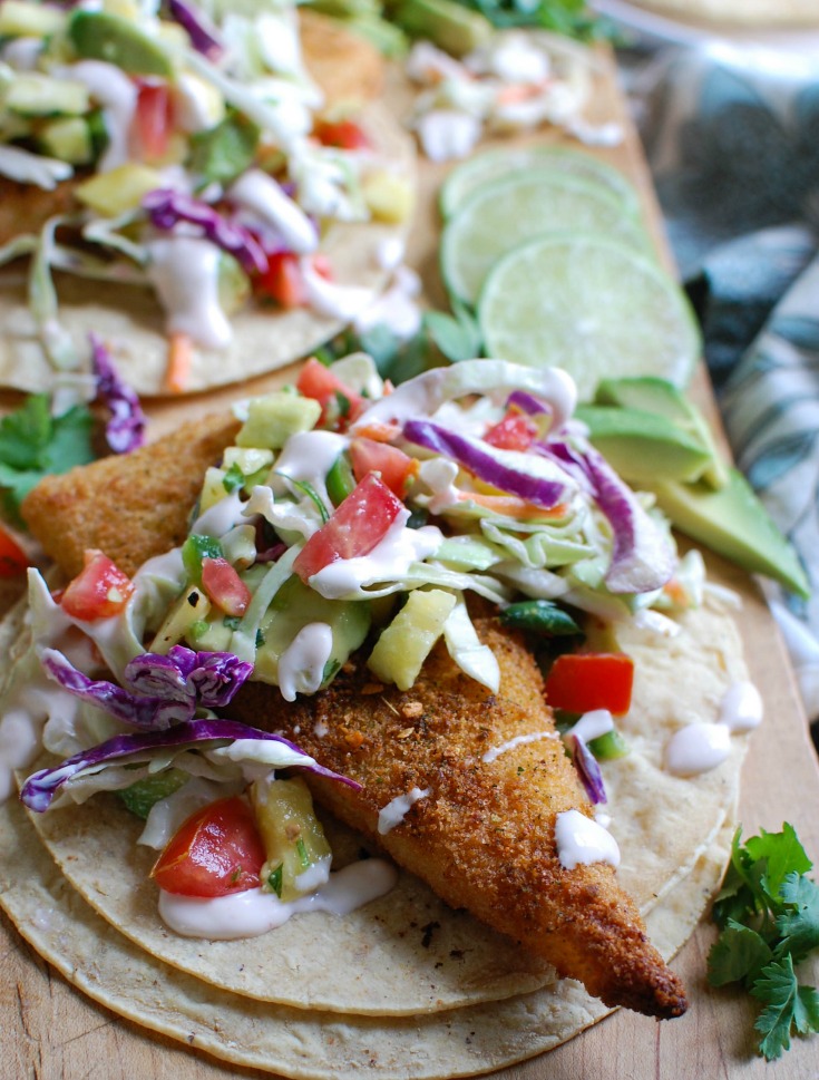 Easy Fish Tacos with Spicy Pineapple Salsa