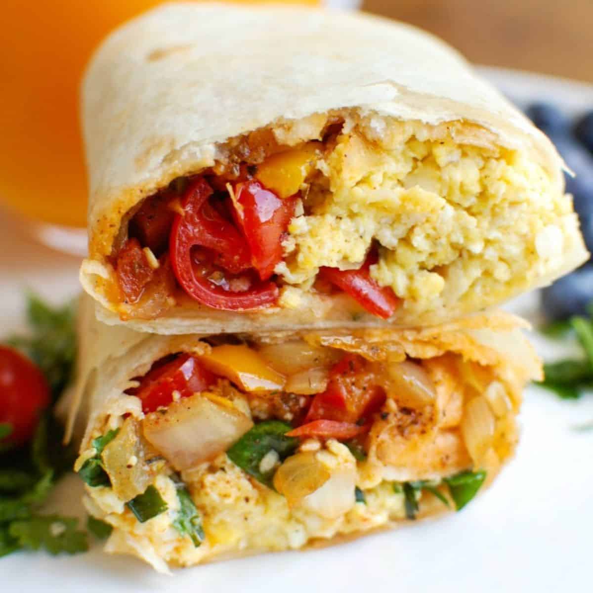 Vegetarian Breakfast Egg Burritos