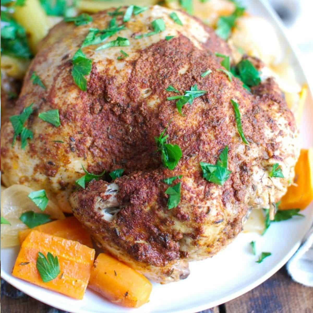 Slow Cooker Mediterranean Whole Chicken