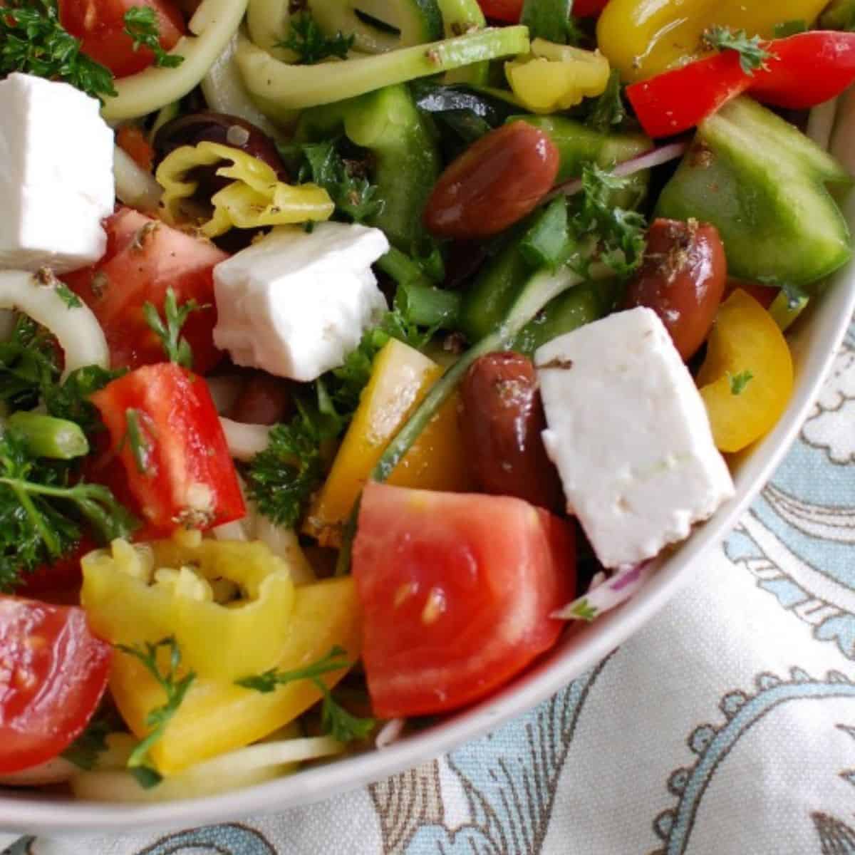 Spiralized Greek Style Salad