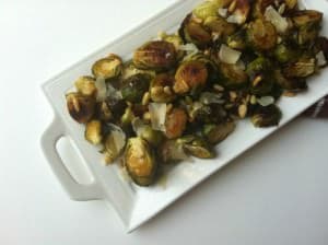 Lemon Roasted Brussels Sprouts with Pine Nuts