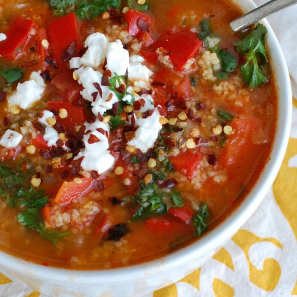 Tomato Red Pepper Bulgur Soup