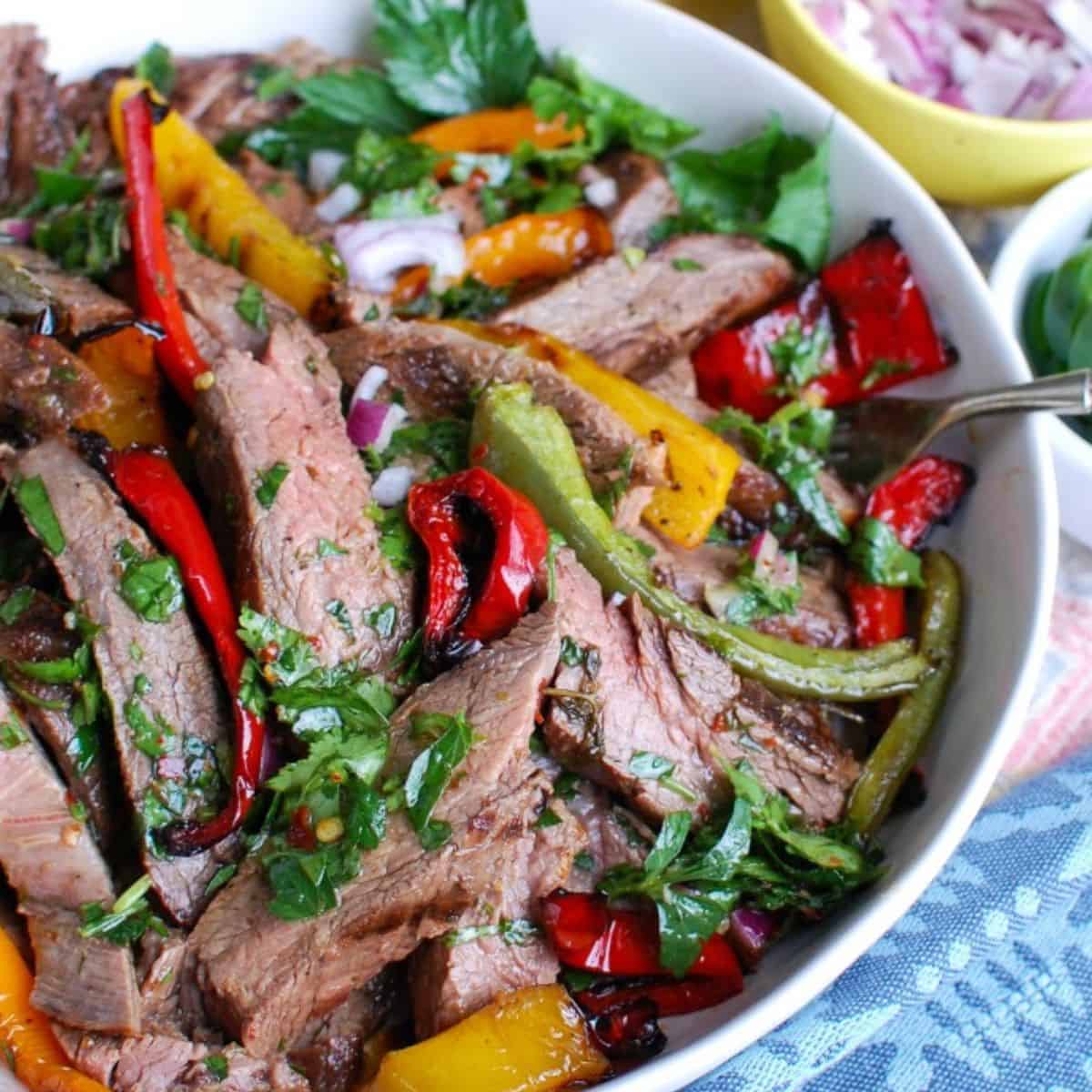 Easy Grilled Flank Steak with Chimichurri Sauce