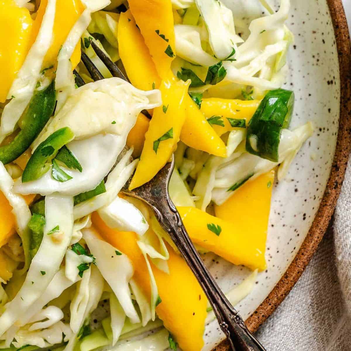 Mango Coleslaw (Ready in 15 Minutes, Perfect for Fish Tacos)