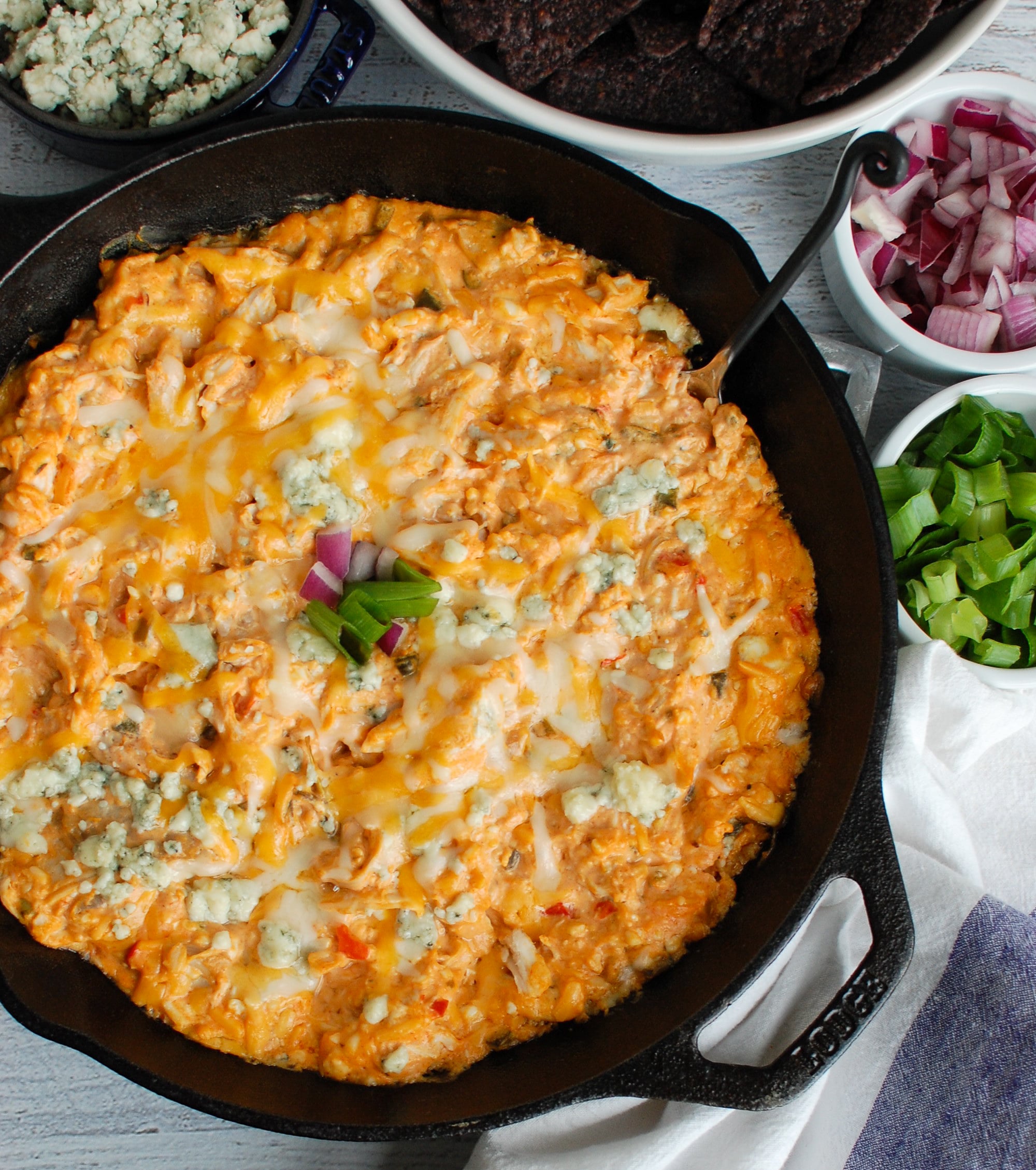 Buffalo Queso Cheese Chicken Dip