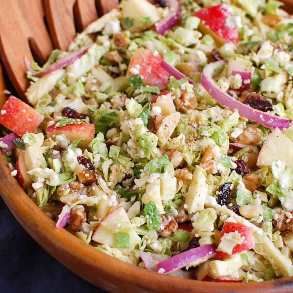 Brussels Sprout Apple Goat Cheese Salad
