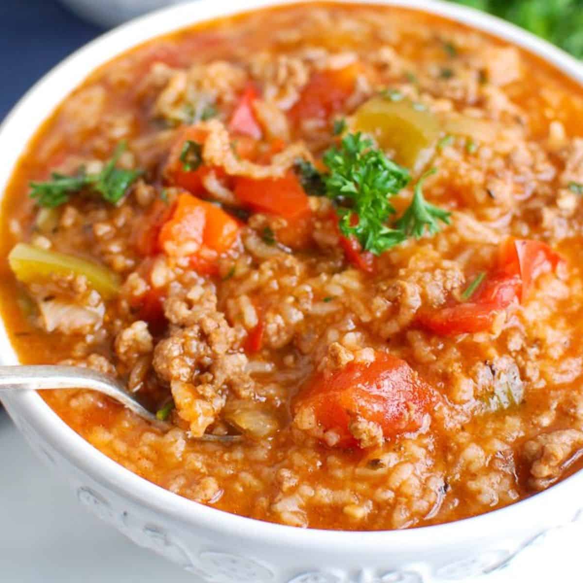 Instant Pot Stuffed Pepper Soup