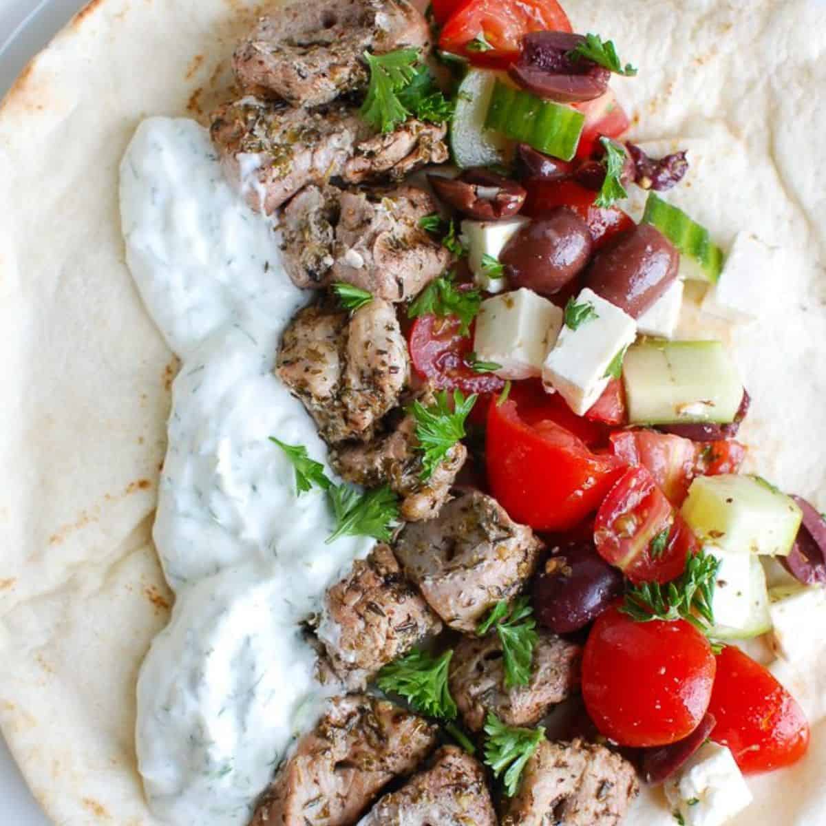 Pork Souvlaki with Tzatziki