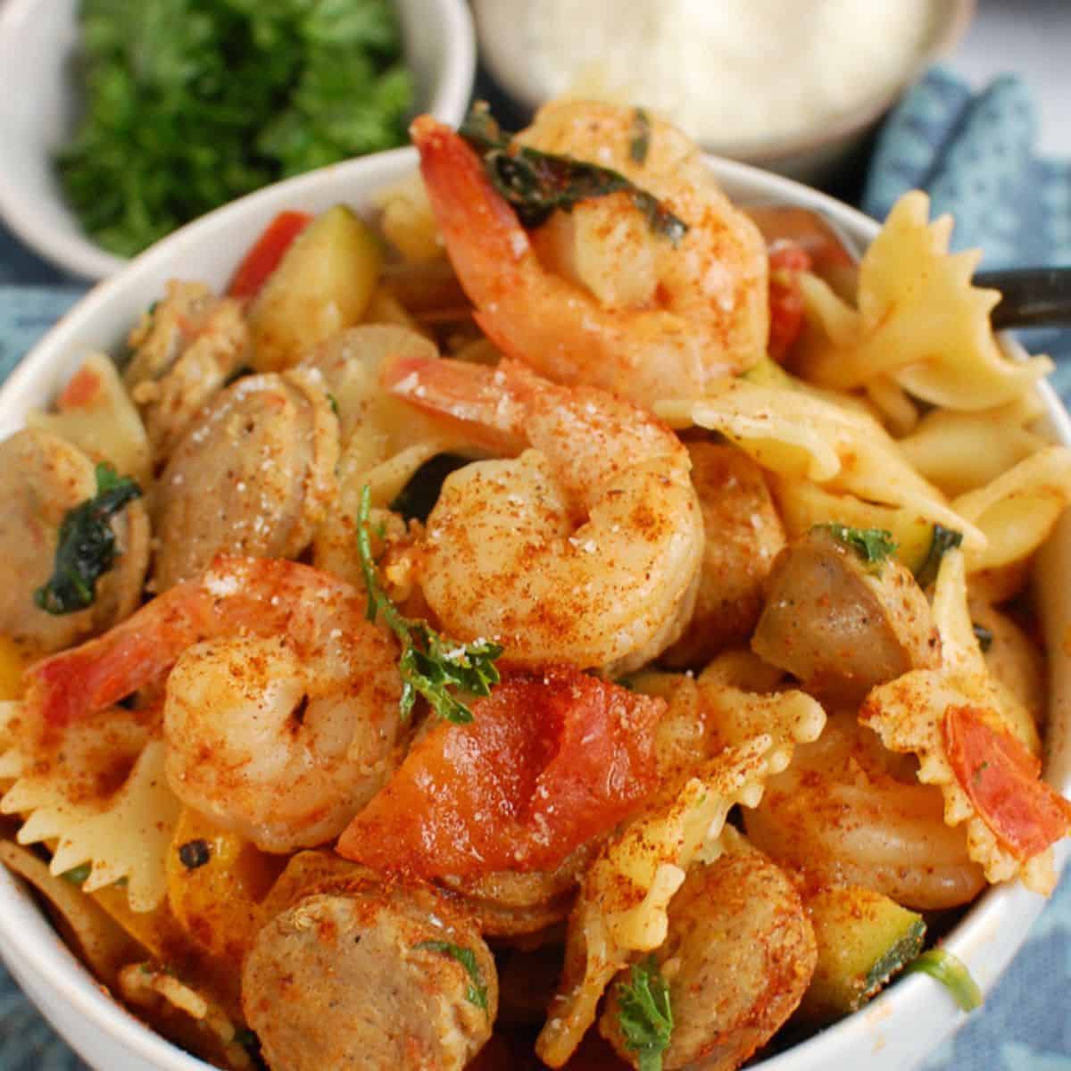 Cajun Pasta with Chicken Sausage and Shrimp