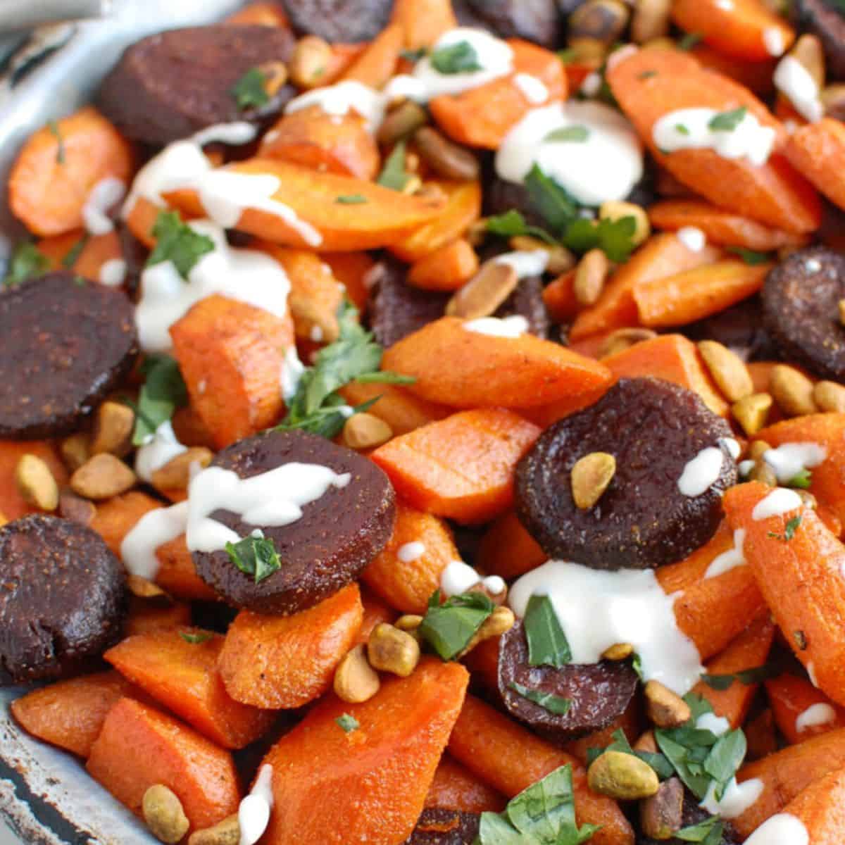 Roasted Carrots and Beets with Tahini