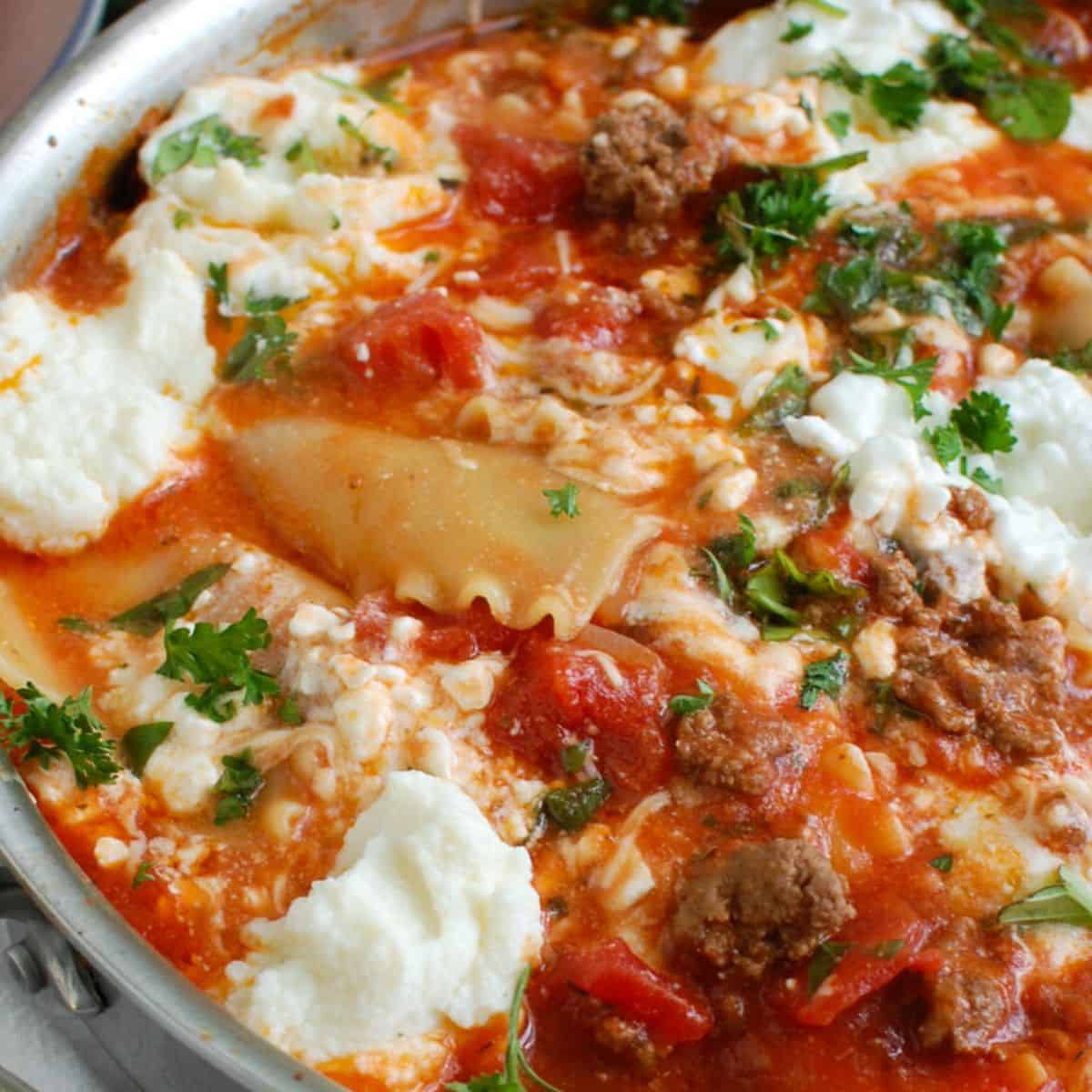 Skillet Beef Lasagna