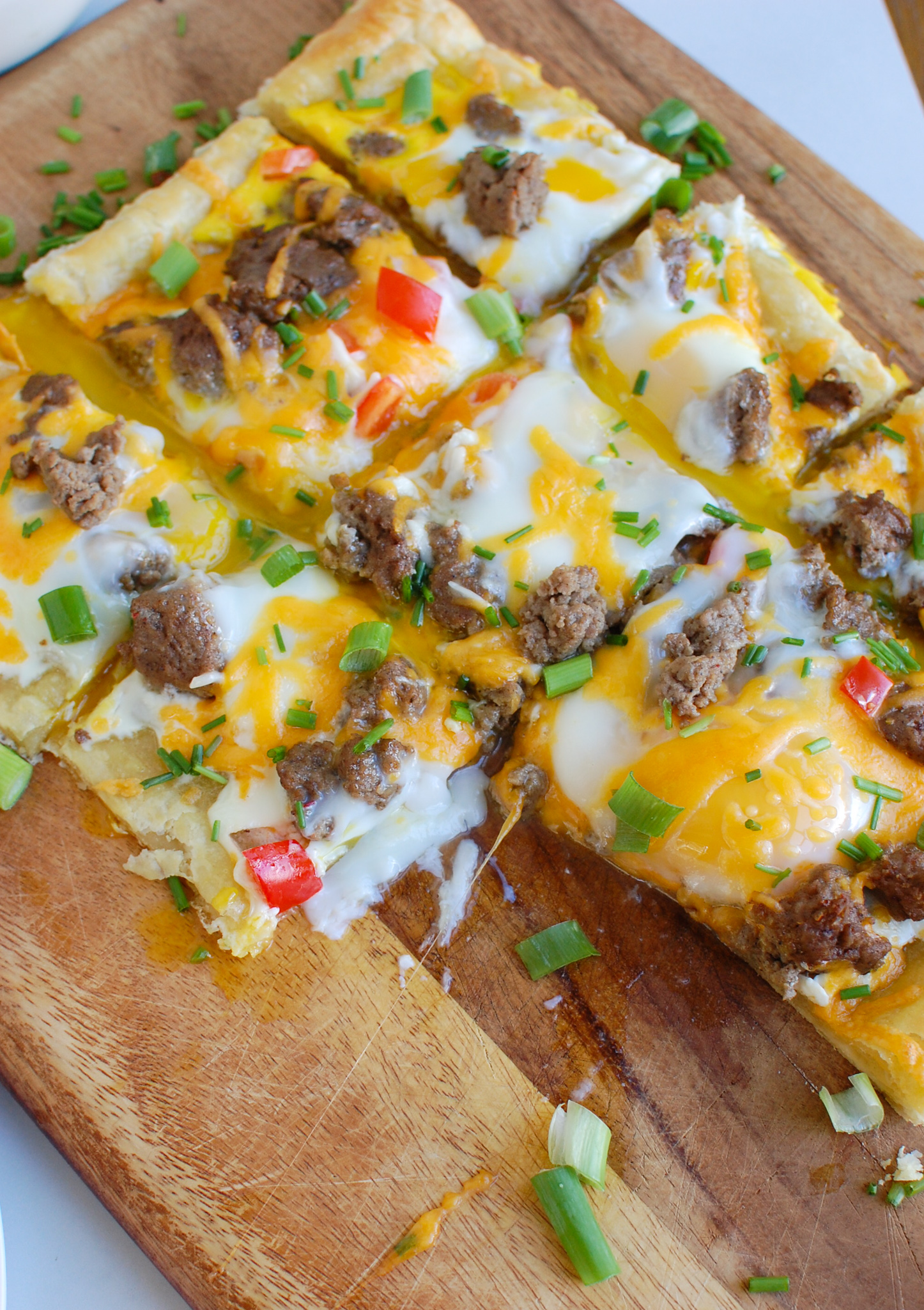 Turkey Sausage and Egg Puff Pastry Pizza