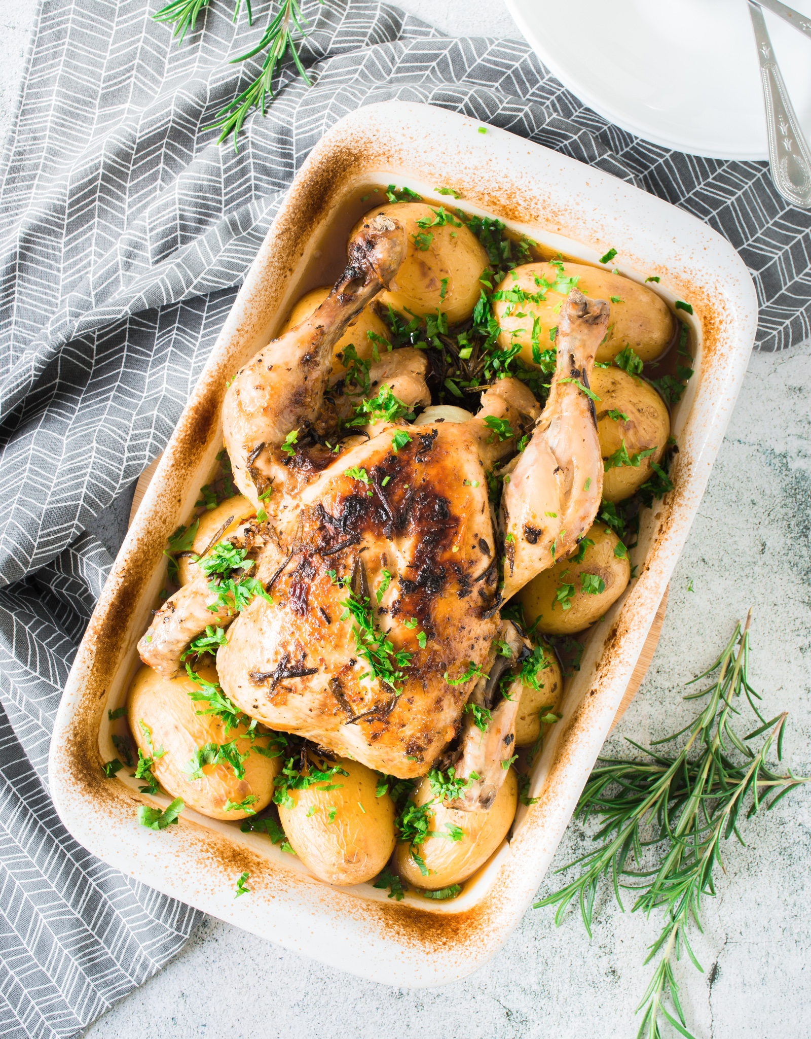 Whole Roasted Chicken with Potatoes