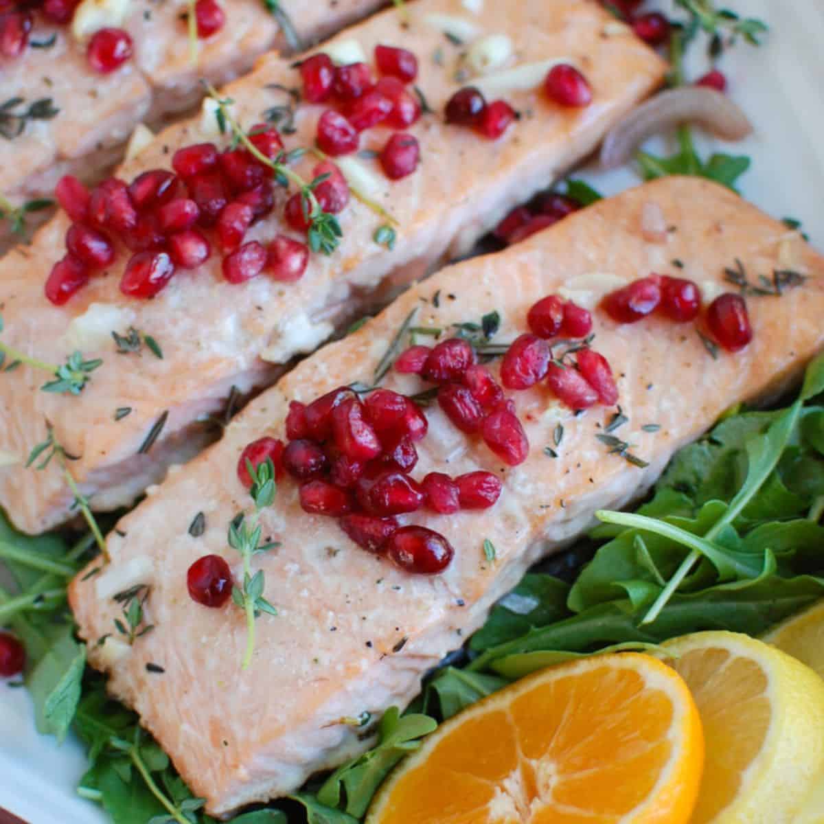 Honey Glazed Pomegranate Salmon