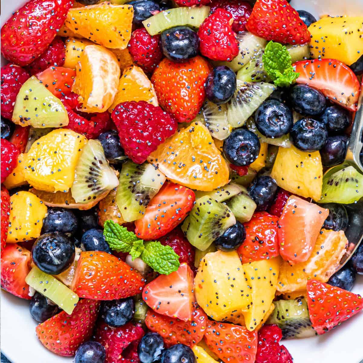 Fruit Salad with Lemon Poppy Seed Dressing