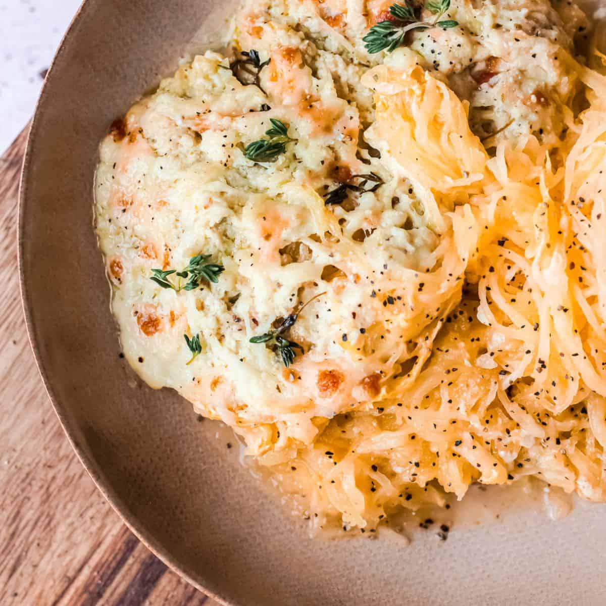 Baked Cheesy Spaghetti Squash Recipe