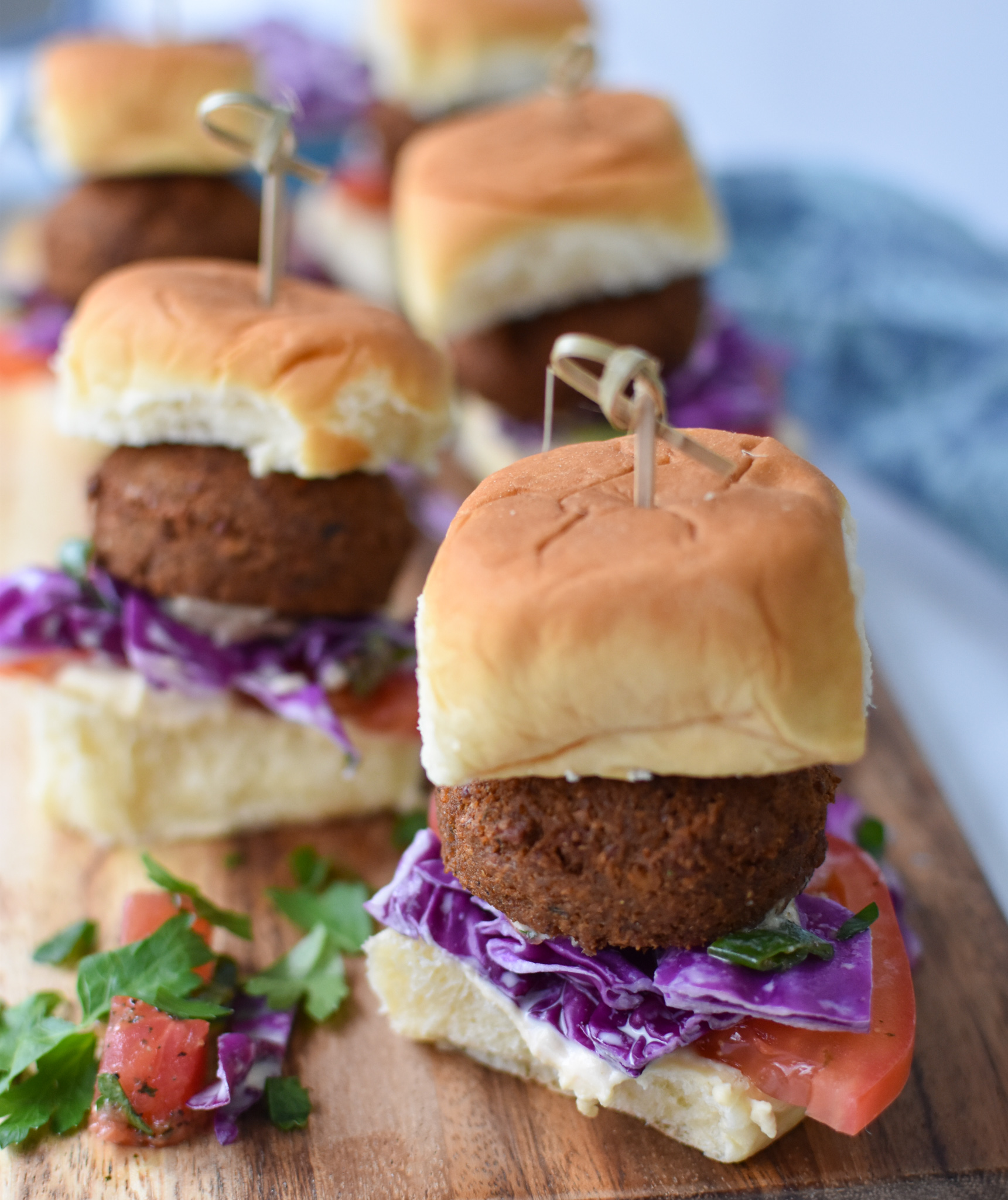 Falafel Sliders with Tahini Slaw