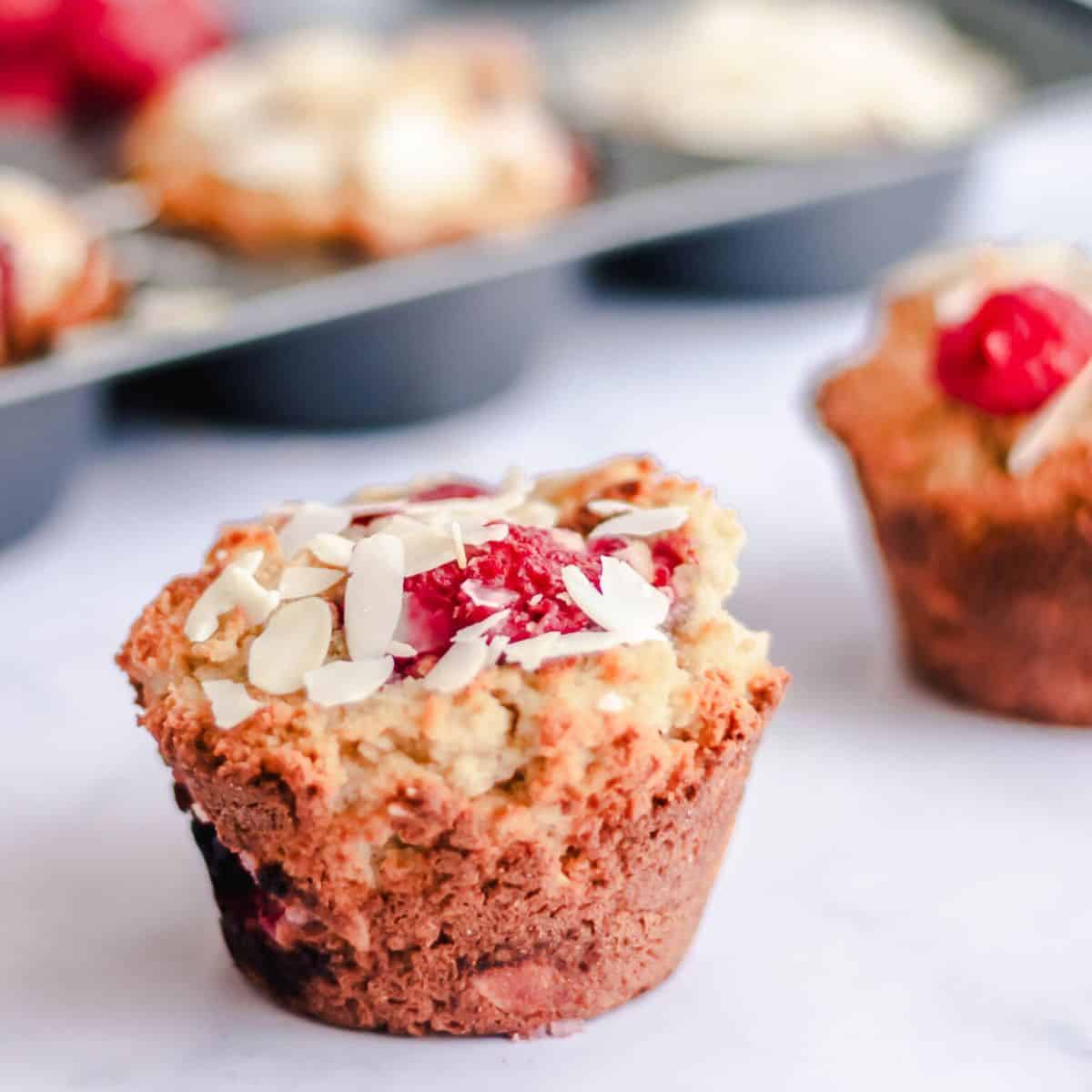 Easy Keto Raspberry Lemon Muffins (Almond Flour, Gluten Free)
