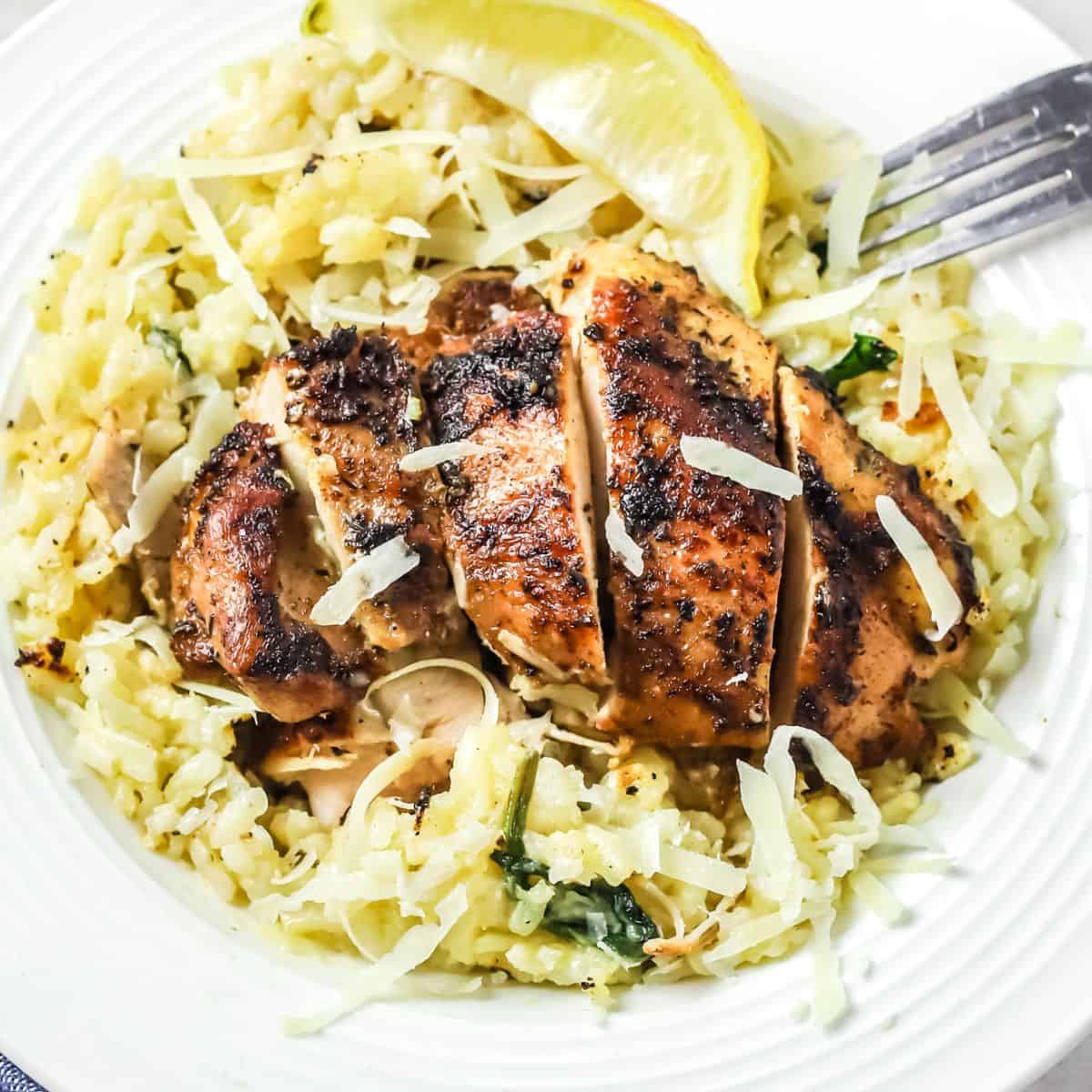 Oven Baked Chicken Thighs with Risotto