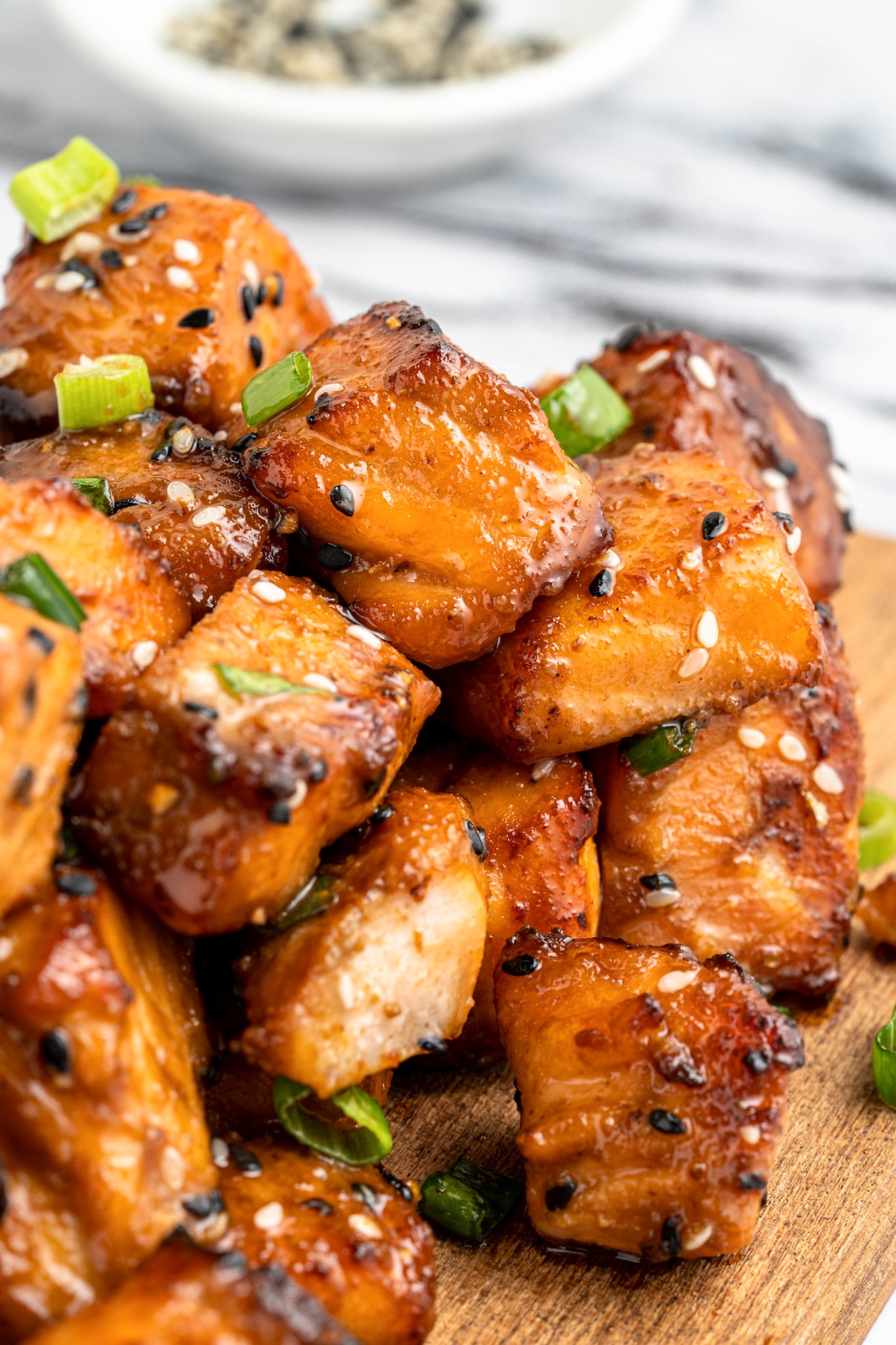 Easy Air Fryer Salmon Bites with Teriyaki Glaze